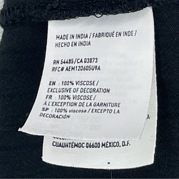 AEO American Eagle Outfitters Mini Dress Women’s L Black Embroidered Bohemian - Picture 9 of 16